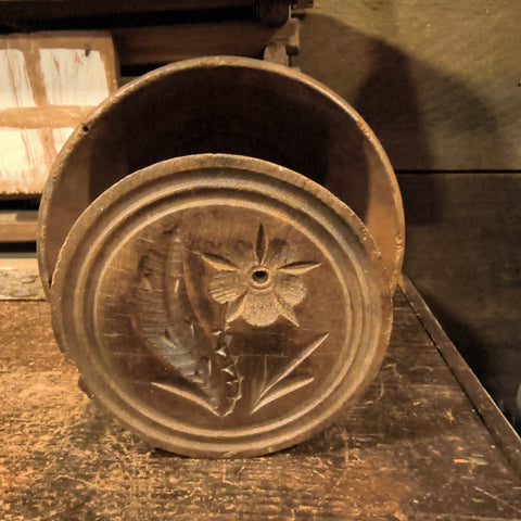 Antique Primitive Wooden Butter Mold 4.5" x 5.5"