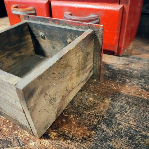 Vintage primitive cabinet with 6 drawers