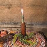 Antique Wooden Make-Do Wooden Candle Holder