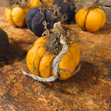 Primitive Fabric Black and Orange Pumpkins 3"
