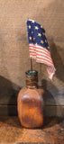 Vintage Leather Wrapped Wine Bottle Stopper 10”Flue Shield Fleur-de-lis