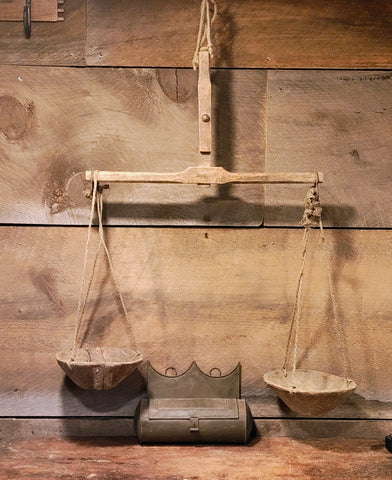 Antique Wooden Bowl Scale