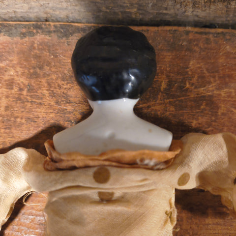 Antique German Flat Top China Head Doll 9"