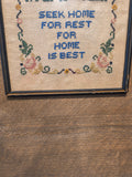 Vintage Cross Stitch w/Frame