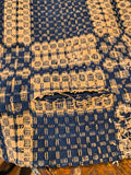 Antique large piece of Coverlet,blue & Cream