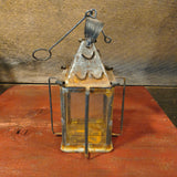 Antique Tin Lantern w/ Glass Panels