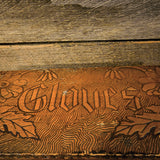 Antique Victorian-Era Box With A Pair Of Antique Childrens Leather Gloves.