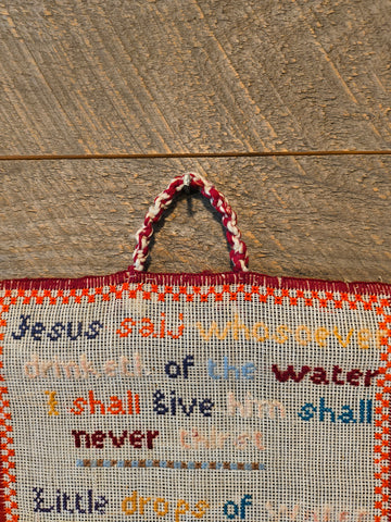 Antique SMALL LATE 19TH CENTURY BIBLICAL QUOTATION & VERSE SAMPLER BY M.M.TAYLOR - 1894