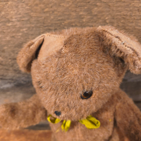 Primitive Straw-Stuffed Teddy Bear 11"