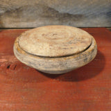 Antique Wooden Hand Turned Salt Bowl w/ Lid