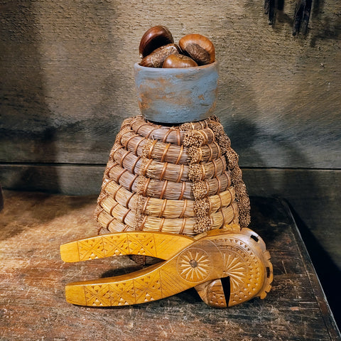 Antique Papago Native American Indian Coiled Pine Needle Basket