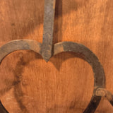 Antique Heart Shaped Hearth Trivet / Kettle Hand-Forged Wrought Iron