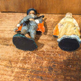 Vintage Hand-Painted Cast-Iron Pilgrim Figurines