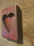 Primitive Wooden Heart Spice Holder