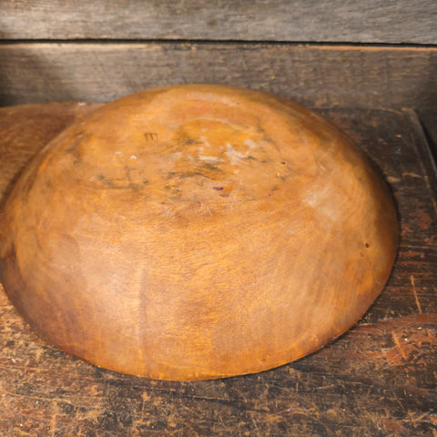 Antique Wooden Bowl with 6 tart cookies