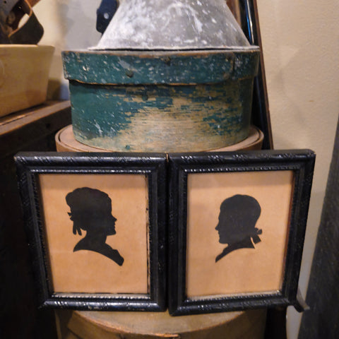 Antique silhouettes of George and Martha Washington