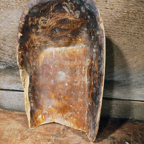 Antique Wooden Scoop with greenery