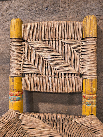 Antique Primitive Child Size Rush Chair.