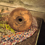 Antique Wooden Make-Do Wooden Candle Holder