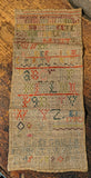 Antique Primitive LATE 18TH CENTURY ALPHABET & DIAMOND BORDER SAMPLER INITIALLED E.P - 1790