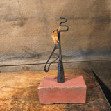 Antique Primitive Make- Do Early Iron Rush Holder.