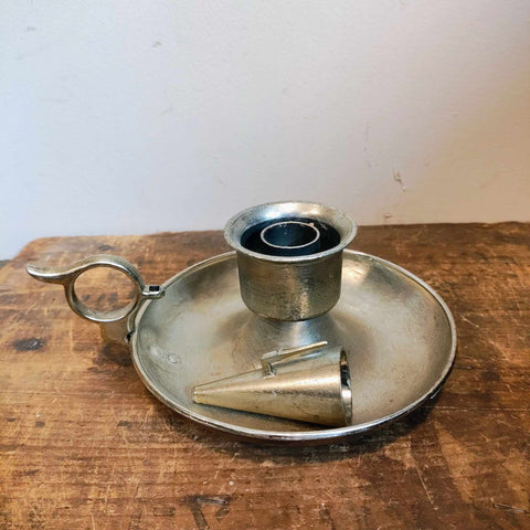 Vintage Metal Candle Holder With Snuffer