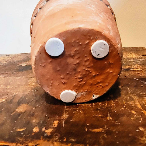 Vintage Small Terracotta Red Concrete Planter