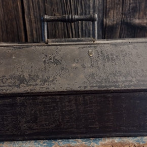 19th Century Black Painted Tin Box