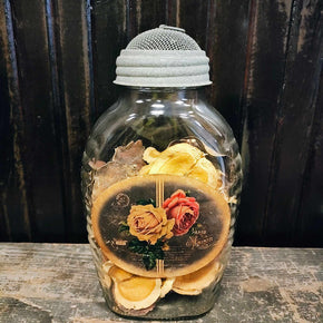 Vintage Apothecary Glass Jar With A Screen Dome Lid 2