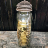 Vintage Apothecary Glass Jar With A Screen Dome Lid 1