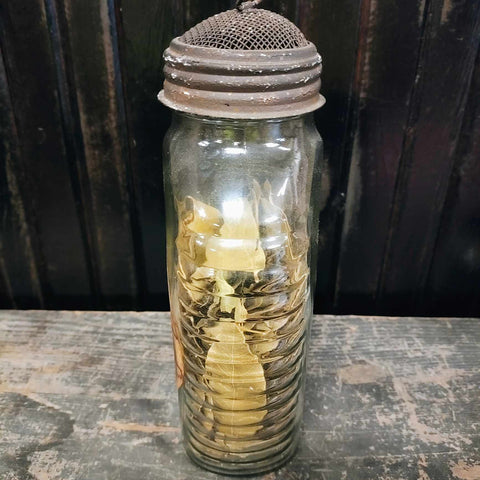 Vintage Apothecary Glass Jar With A Screen Dome Lid 1