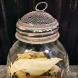 Vintage Apothecary Glass Jar With A Screen Dome Lid 1