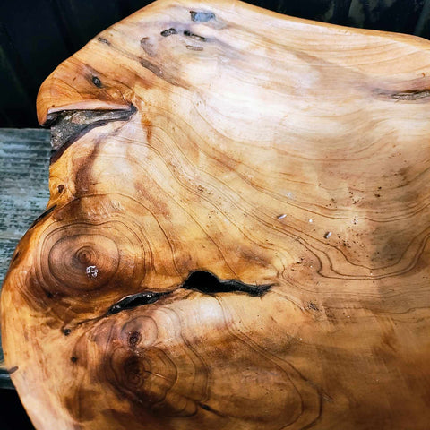 Vintage Large Hand Carved Organic Burl Wood Centerpiece