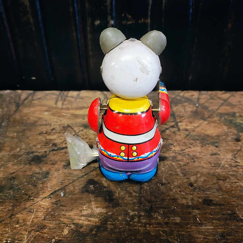 Vintage 1950s Clockwork Panda Drummer Wind-Up