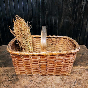 Antique Split Oak Gathering Farmhouse Basket