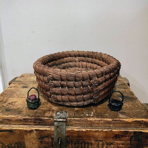 Vintage Coiled Grass Basket