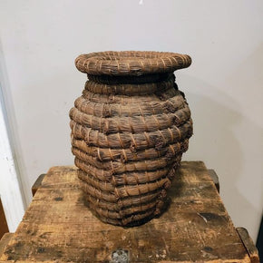 Vintage Coiled Grass Basket