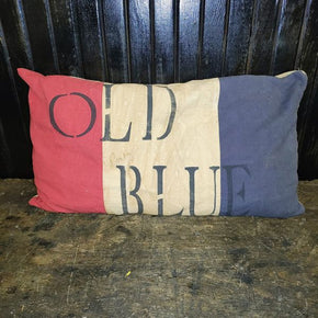 Primitive Red, White & Blue Pillow Stuffed With Hay