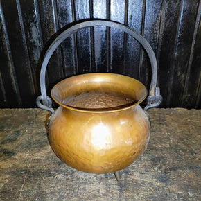 Primitive Hammered Copper Cauldron