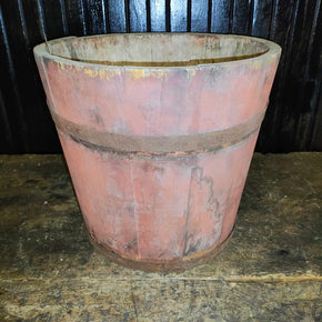 Antique Red Original Paint Sap Bucket