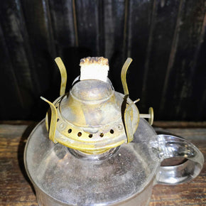 Vintage Finger Oil Lamp Clear Glass