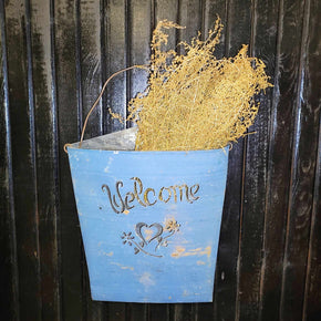 Primitive Rusty Hanging Metal Basket