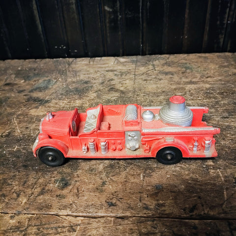 Vintage Auburn  Red Rubber Toy Fire Truck