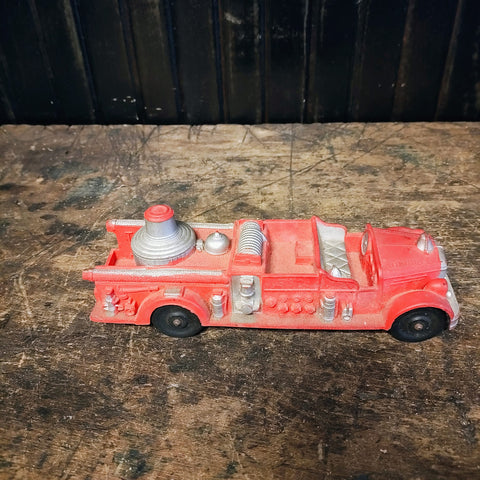 Vintage Auburn  Red Rubber Toy Fire Truck