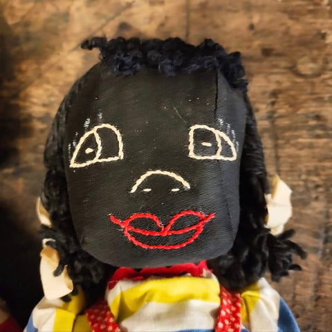 Vintage Handmade African American Folk Art Cloth Rag Dolls