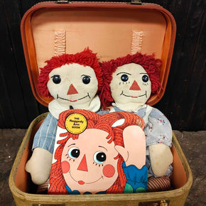 Vintage Raggedy Ann & Raggedy Andy Stuffed Plush Dolls