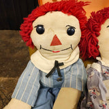 Vintage Raggedy Ann & Raggedy Andy Stuffed Plush Dolls