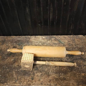 Vintage Rolling Pin & Meat Mallet