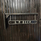 Vintage A P. Beer Sign With Wooden Hanger