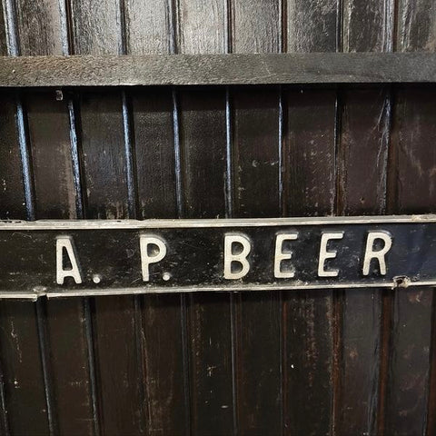 Vintage A P. Beer Sign With Wooden Hanger